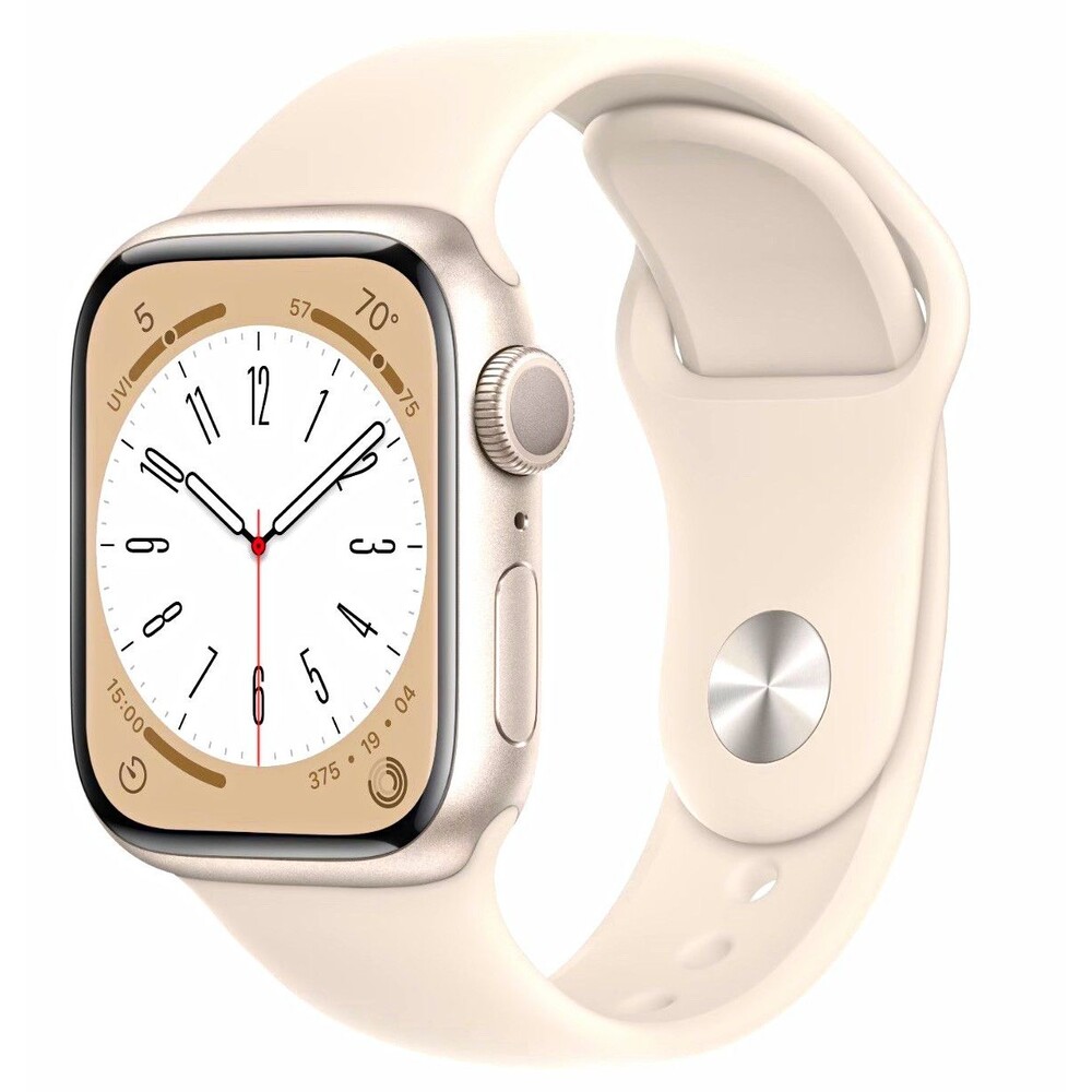 Apple Watch Series 8 41mm Starlight Aluminum Case Sport Band 32GB Wireless